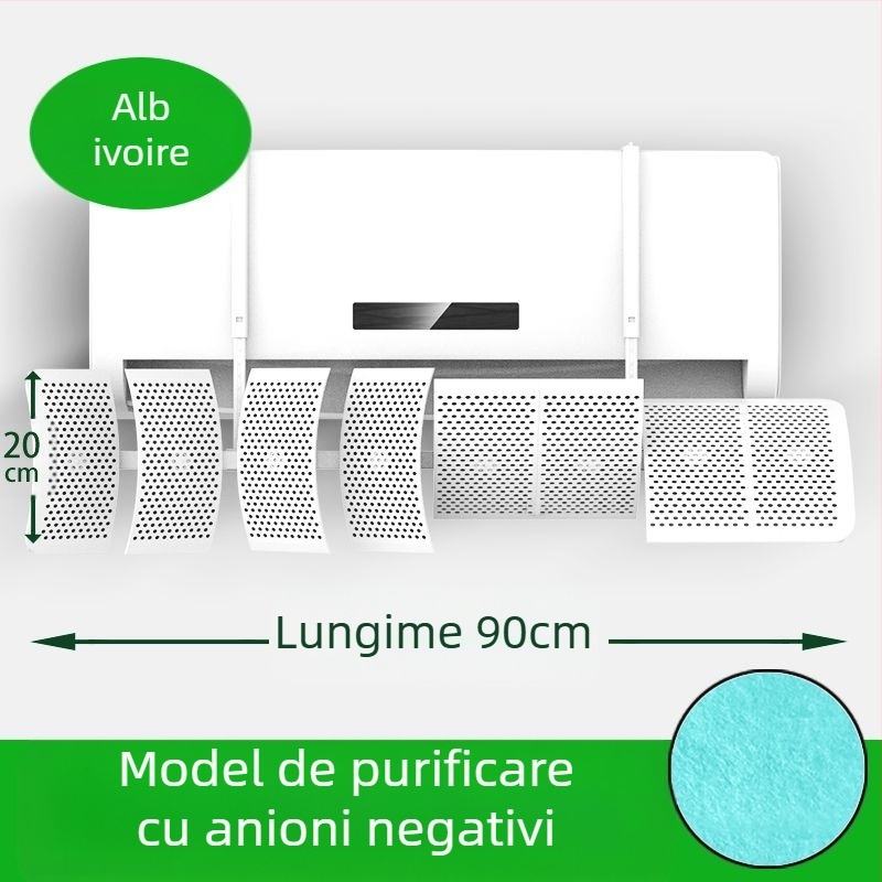 Deflector de aer pentru aer conditionat, montat pe perete, ABS, control universal al direcției curentului de aer, pentru dormitor