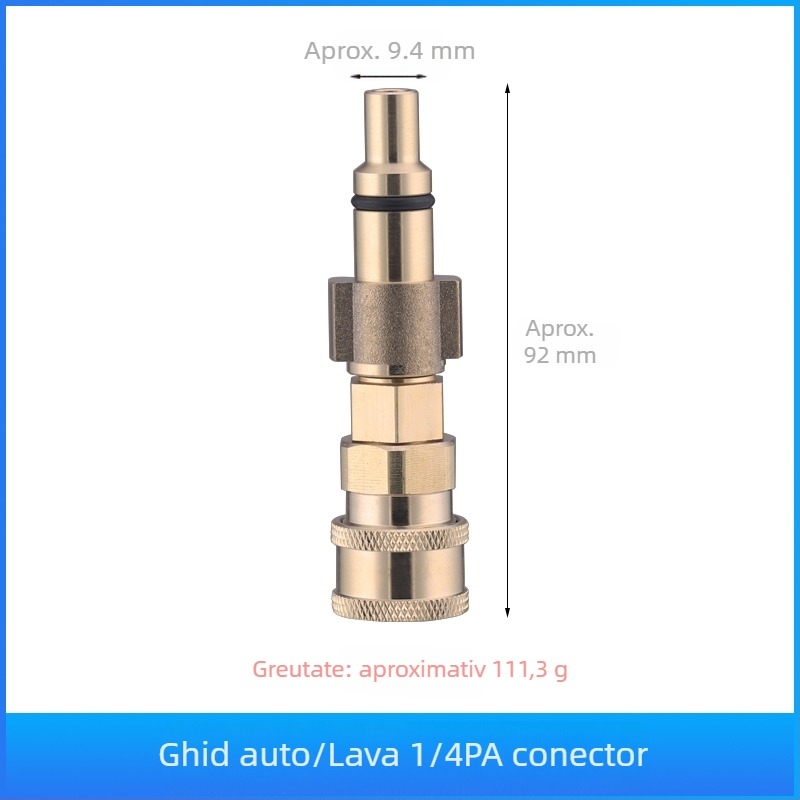 Pistol de apă cu presiune înaltă pentru curățarea aparatelor de aer condiționat — cot de oțel inoxidabil, cuplaj rapid din cupru, duză cu formă de ventilator