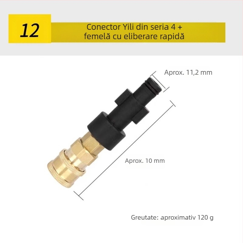 Pistol de apă cu presiune înaltă pentru curățarea aparatelor de aer condiționat — cot de oțel inoxidabil, cuplaj rapid din cupru, duză cu formă de ventilator