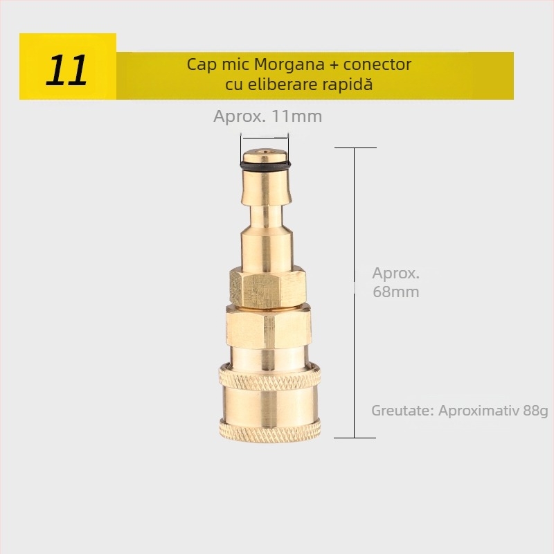 Pistol de apă cu presiune înaltă pentru curățarea aparatelor de aer condiționat — cot de oțel inoxidabil, cuplaj rapid din cupru, duză cu formă de ventilator