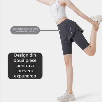Pantaloni de yoga pentru femei, vară – ușori, elastici, talie medie, croială slim, uscare rapidă și respirabili, pentru alergare, fitness și ciclism