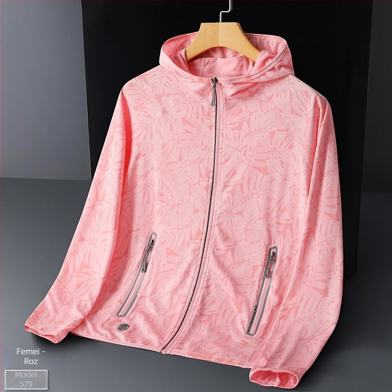 Palton trench unisex cu glugă, protecție UV UPF50, respirabil, poliester