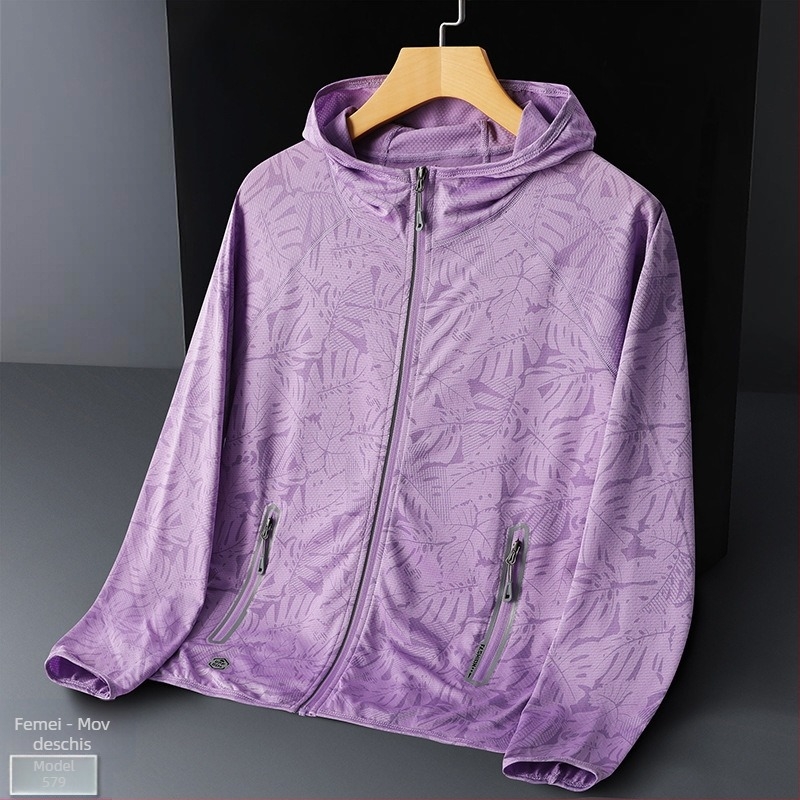 Palton trench unisex cu glugă, protecție UV UPF50, respirabil, poliester