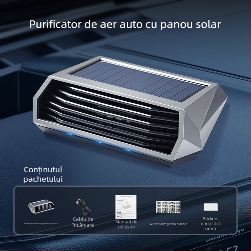 Purificator de aer pentru mașină cu ozon, model 8813, alimentare USB (5V), 2W, oxigen activ 40 mg, ioni negativ 100000