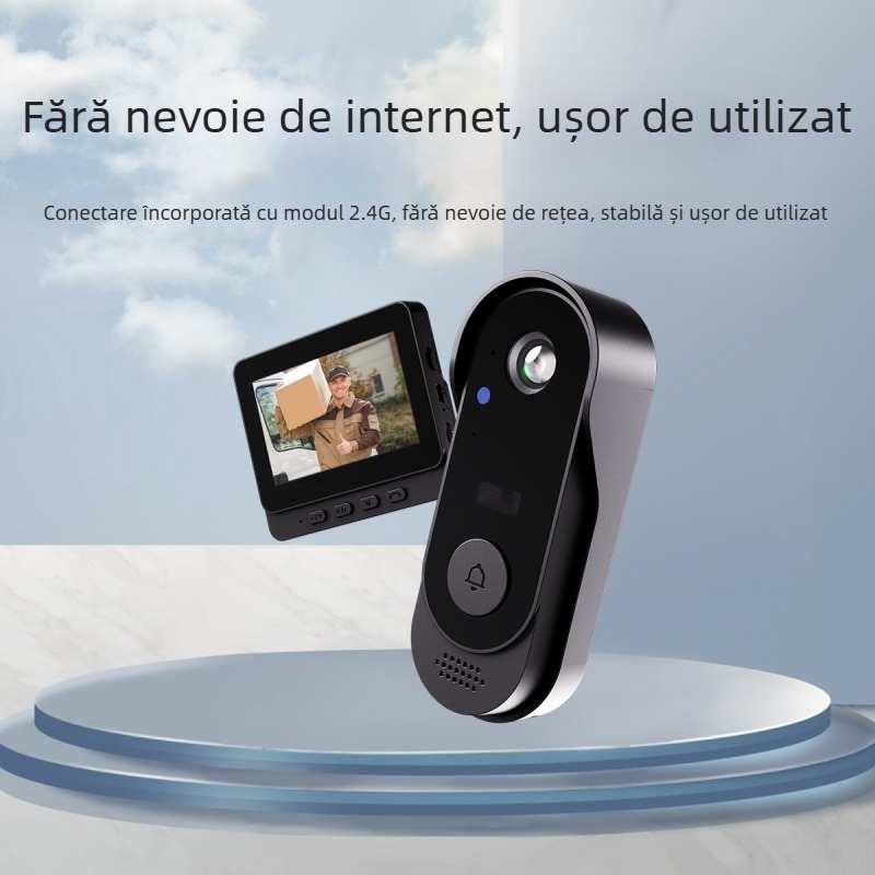 X8 sonerie video impermeabilă cu ecran integrat, fără împerechere, intercom video pentru securitate acasă, vizualizare pe timp de noapte, USB 5V