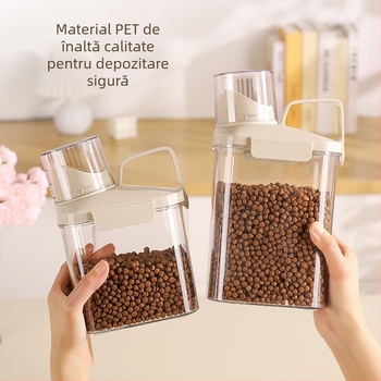 Container de depozitare alimentară pentru cereale, fasole și orez | sigilat, rezistent la umezeală și la dăunători | PET plastic
