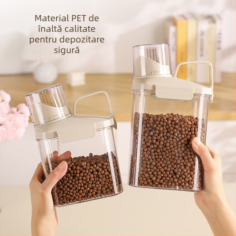 Container de depozitare alimentară pentru cereale, fasole și orez | sigilat, rezistent la umezeală și la dăunători | PET plastic