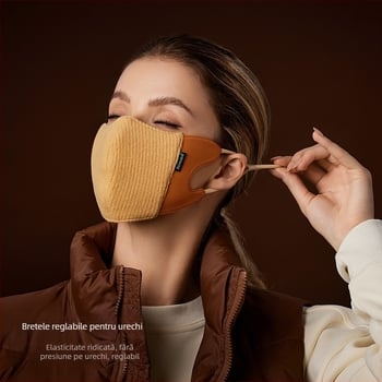 Mască facială toamnă-iarnă, respirabilă, protecție UV, protecție împotriva soarelui; fibre de polyester; ediție iarnă 2023; stil: universal, stil office, simplu, acoperire parțială