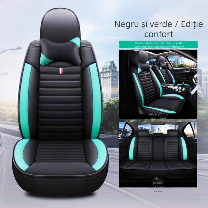 Husă pentru scaune auto pentru cinci locuri, acoperire completă, pentru toate anotimpurile, durabilă și rezistentă la uzură; material: țesătură de bumbac; greutate 6 kg; procesare personalizabilă; etichetă privată licențiată