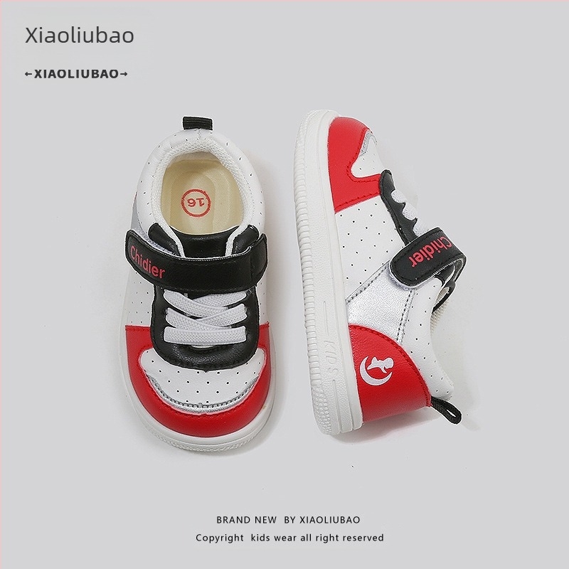Încălțăminte pentru bebeluși 1–3 ani, piele PU impermeabilă, talpă moale antiderapantă, pantofi sport unisex cu închidere Velcro
