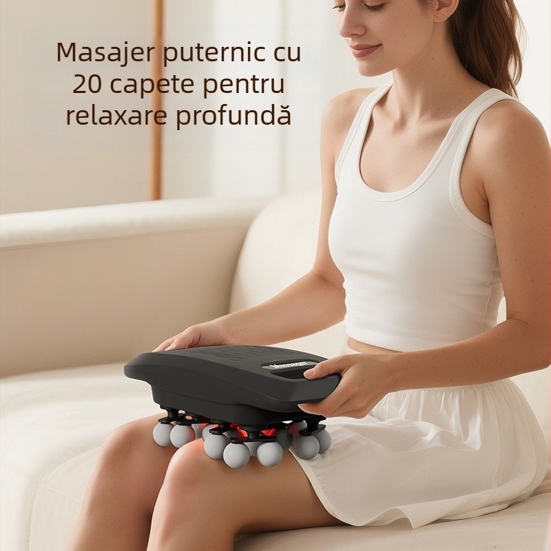 Masaj muscular cu mai multe capete, reîncărcabil, pentru talie și spate, vibrație de înaltă frecvență, 6+ capete, baterie încorporată 2000–4000 mAh, autonomie 1–3 ore, zgomot redus