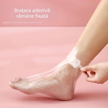 Acoperitoare de picioare de unică folosință din PE, transparente, protecție împotriva prafului, set de 100 buc.
