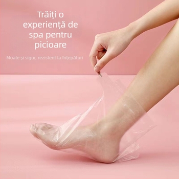 Acoperitoare de picioare de unică folosință din PE, transparente, protecție împotriva prafului, set de 100 buc.