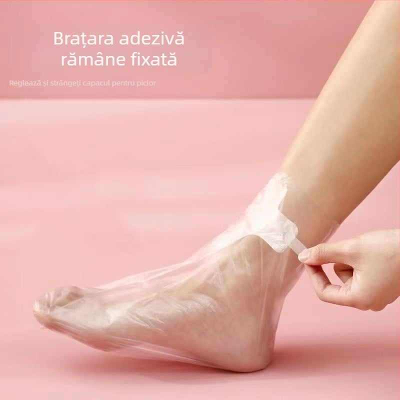 Acoperitoare de picioare de unică folosință din PE, transparente, protecție împotriva prafului, set de 100 buc.