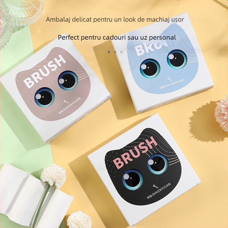 Set pensule de machiaj – șase bucăți, peri fini, oglindă, pentru începători