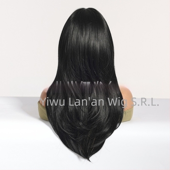 Emmor LC2068-8 Perucă lungă buclată, breton de opt caractere, fibră rezistentă la temperaturi înalte, construcție mecanică, poate fi vopsită, acoperire completă a capului