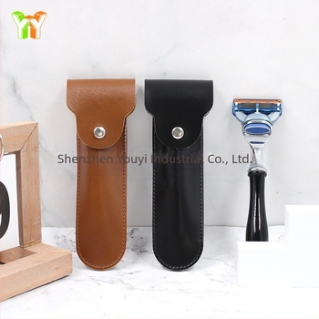 Aparat de ras manual cu husă din piele PU, depozitare vintage pentru ras, 1 lamă, pachet de 600
