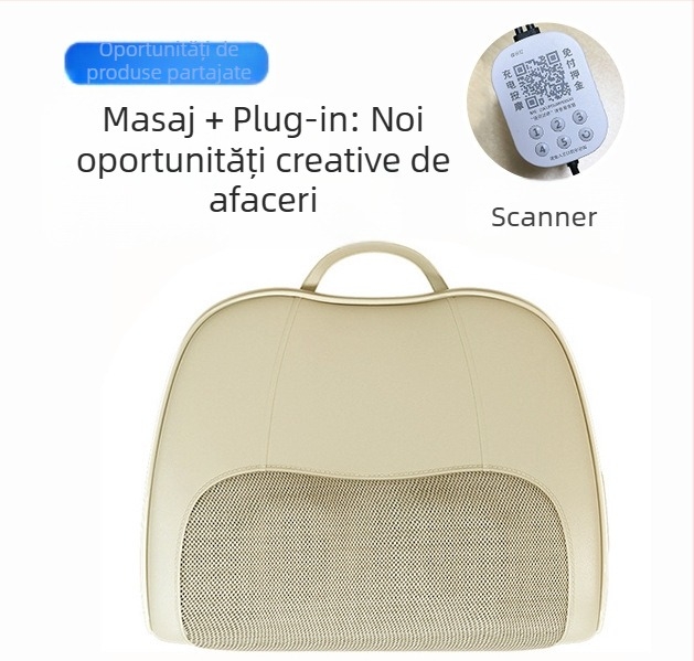 Pernă de masaj în formă de măr, cu 6+ capete, pentru gât, spate, talie, șolduri și picioare; 3 niveluri; masaj mecanic