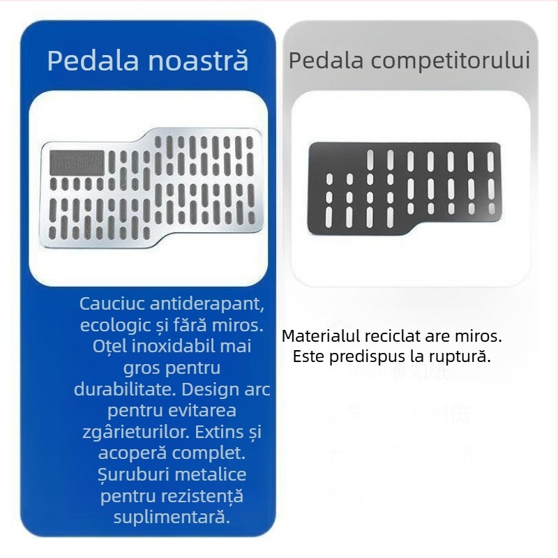 Pedala șoferului pentru automobil, din aliaj de aluminiu rezistent la uzură, suprafață antiderapantă, protecție a pedalei de frână, pentru transmisie manuală