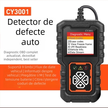 CY3001 instrument de diagnoză OBD II pentru autovehicule, 9-16V, temperatură de funcționare -40 până la 65 °C