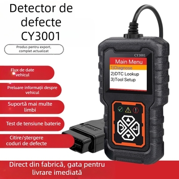 CY3001 instrument de diagnoză OBD II pentru autovehicule, 9-16V, temperatură de funcționare -40 până la 65 °C