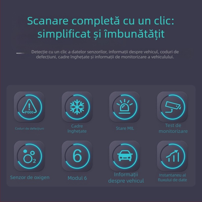 Scanner OBD2 pentru diagnoza defectelor auto, model V011, compatibil ELM327, 9-15V, 0-50°C, pentru OBD2