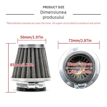 Filtru de aer pentru motocicletă L1 Mushroom Head – JBL, plasă din aluminiu, țesătură nețesută, cap de cauciuc