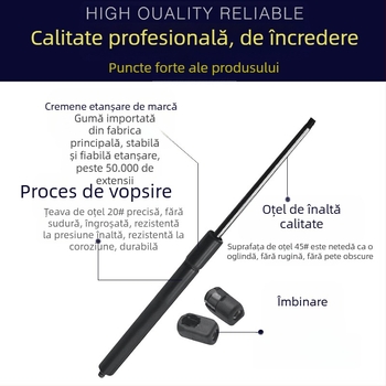 Arc hidraulic pentru capota motor Volkswagen – tip liber, comprimare, material: oțel de arc, cursă 160 mm, distanță montaj 400 mm