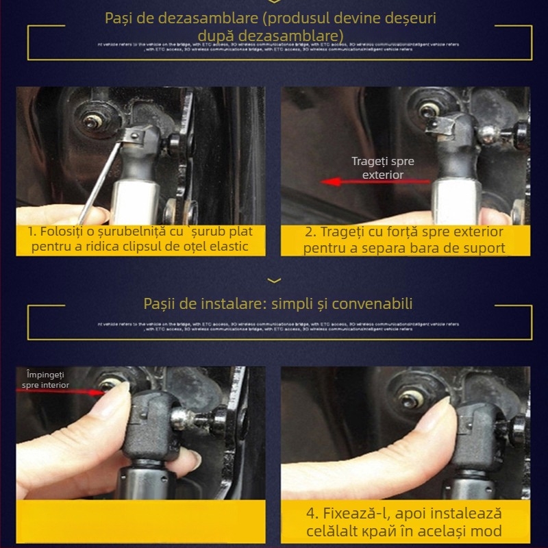 Arc hidraulic pentru capota motor Volkswagen – tip liber, comprimare, material: oțel de arc, cursă 160 mm, distanță montaj 400 mm