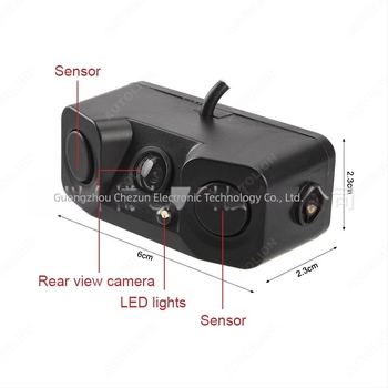 Sistem 3-în-1 pentru mers înapoi: cameră radar vizuală cu afișaj integrat, compatibil cu toate afișajele, 12V, unghi de vizualizare 170°, 2MP, 2 sonde, ieșire AV