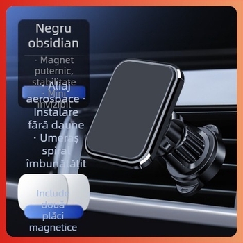 Suport magnetic pentru telefon auto, rotație de 360°, montaj pe gurile de ventilație, compatibil universal, greutate 103 g
