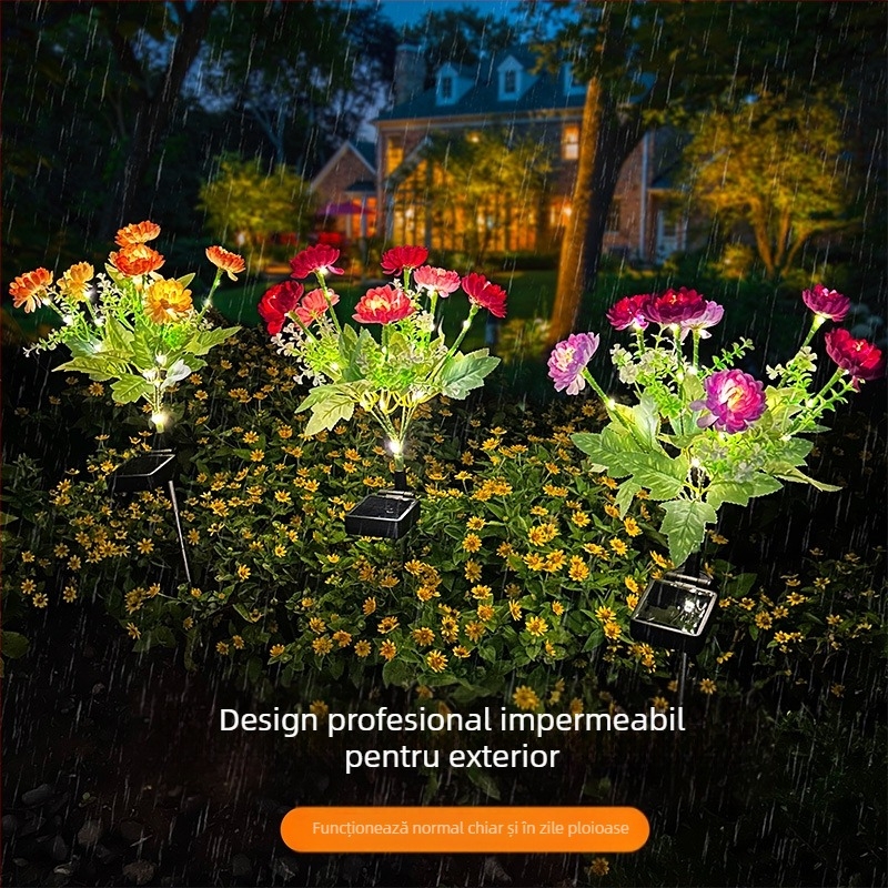 Lanteră LED solară pentru exterior Snow Lotus Lantern — ABS, IP65, 0.2W, 6–12h