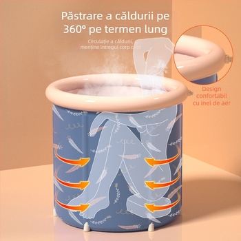 Găleată de baie pliabilă pentru adulți, material PVC/nylon, pentru baie, Water Beauty