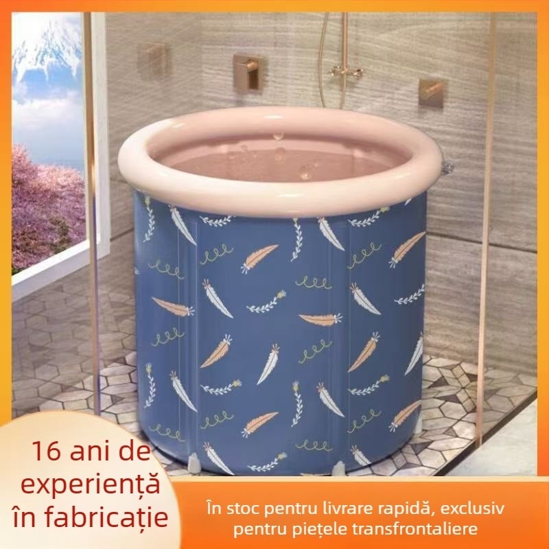 Găleată de baie pliabilă pentru adulți, material PVC/nylon, pentru baie, Water Beauty