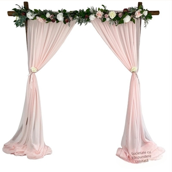 Draperie din chiffon perlată - lucrată manual, personalizabilă pentru decor de ziua de naștere