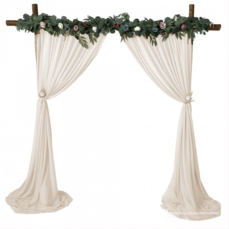 Draperie din chiffon perlată - lucrată manual, personalizabilă pentru decor de ziua de naștere