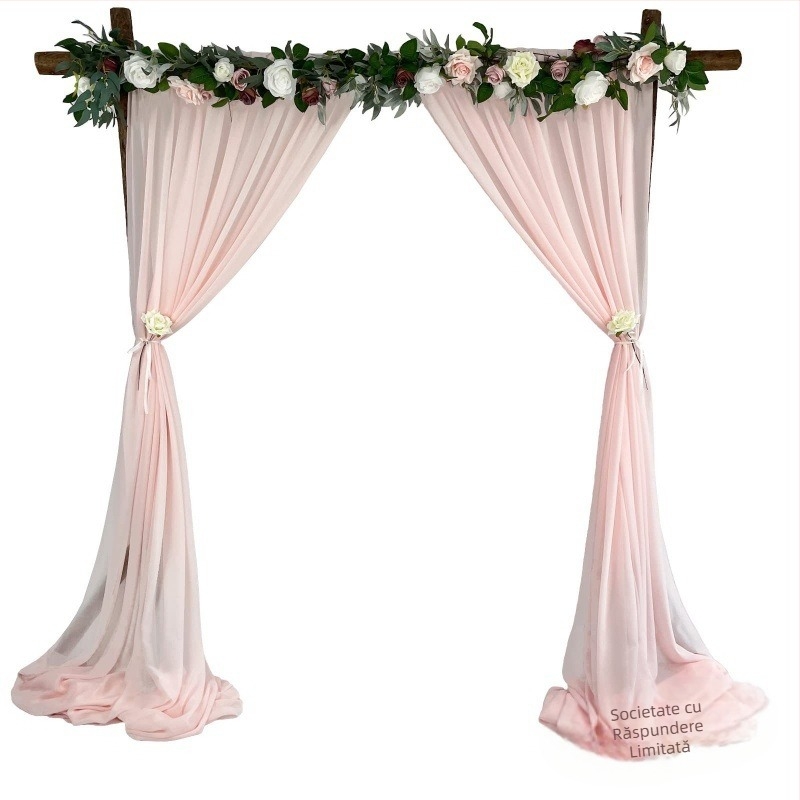 Draperie din chiffon perlată - lucrată manual, personalizabilă pentru decor de ziua de naștere
