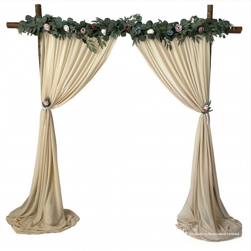 Draperie din chiffon perlată - lucrată manual, personalizabilă pentru decor de ziua de naștere