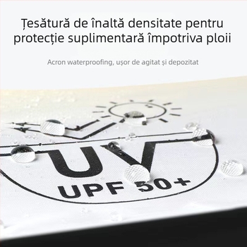 Umbrelă mini cu 5 segmente, ultraușoară, deschidere manuală, 6 brațe din fibră, tijă din aliaj, material țesătură 210T, UPF peste 50