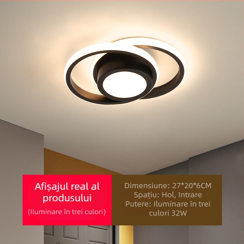 Lampă de plafon LED în stil scandinav modern pentru hol și vestibul – 220V, sursă LED, acoperire 5–10 m², CRI 80–90, durată de viață 10000 h