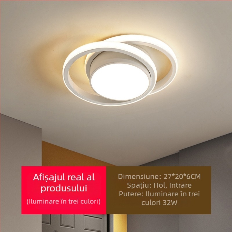 Lampă de plafon LED în stil scandinav modern pentru hol și vestibul – 220V, sursă LED, acoperire 5–10 m², CRI 80–90, durată de viață 10000 h