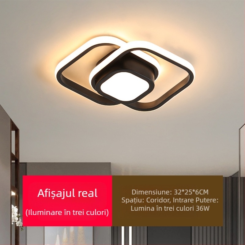Lampă de plafon LED în stil scandinav modern pentru hol și vestibul – 220V, sursă LED, acoperire 5–10 m², CRI 80–90, durată de viață 10000 h