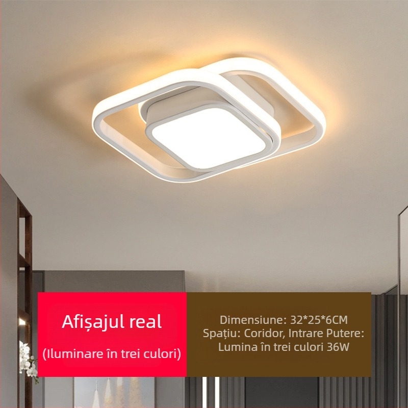 Lampă de plafon LED în stil scandinav modern pentru hol și vestibul – 220V, sursă LED, acoperire 5–10 m², CRI 80–90, durată de viață 10000 h