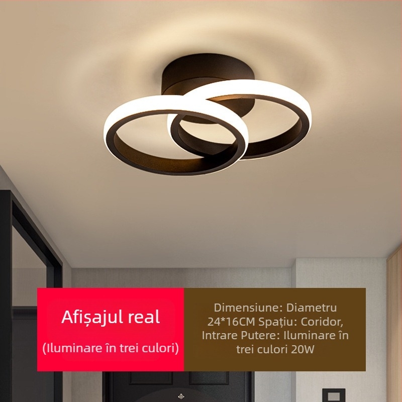 Lampă de plafon LED în stil scandinav modern pentru hol și vestibul – 220V, sursă LED, acoperire 5–10 m², CRI 80–90, durată de viață 10000 h
