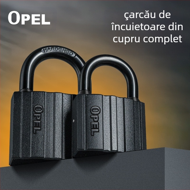 Lacăt pentru uz casnic - corp din cupru, rezistent la apă, finisaj satinat-mat; Model W-BLACK-DX; Brand OPEL; Utilizare: uși de dulap, uși de cameră, depozite