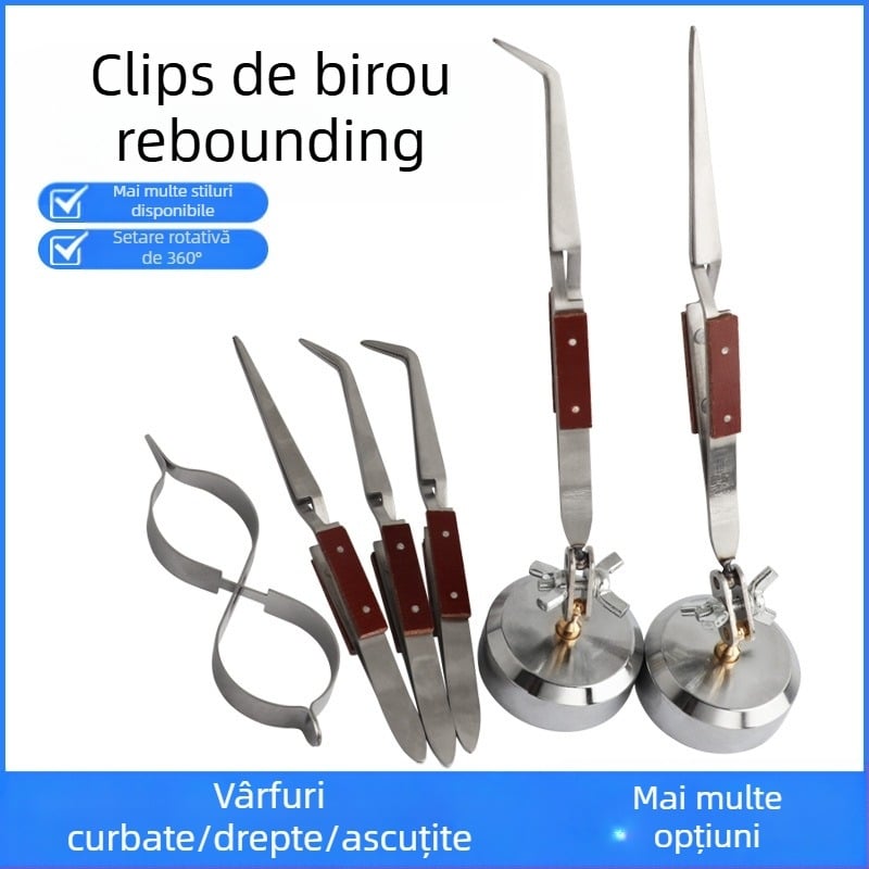 Clește universal pentru sudură, design de birou cu cot, clemă inversă, cu fălci drepte și curbate, dinți anti-derapare