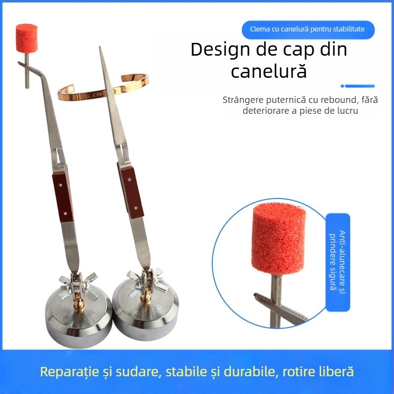 Clește universal pentru sudură, design de birou cu cot, clemă inversă, cu fălci drepte și curbate, dinți anti-derapare