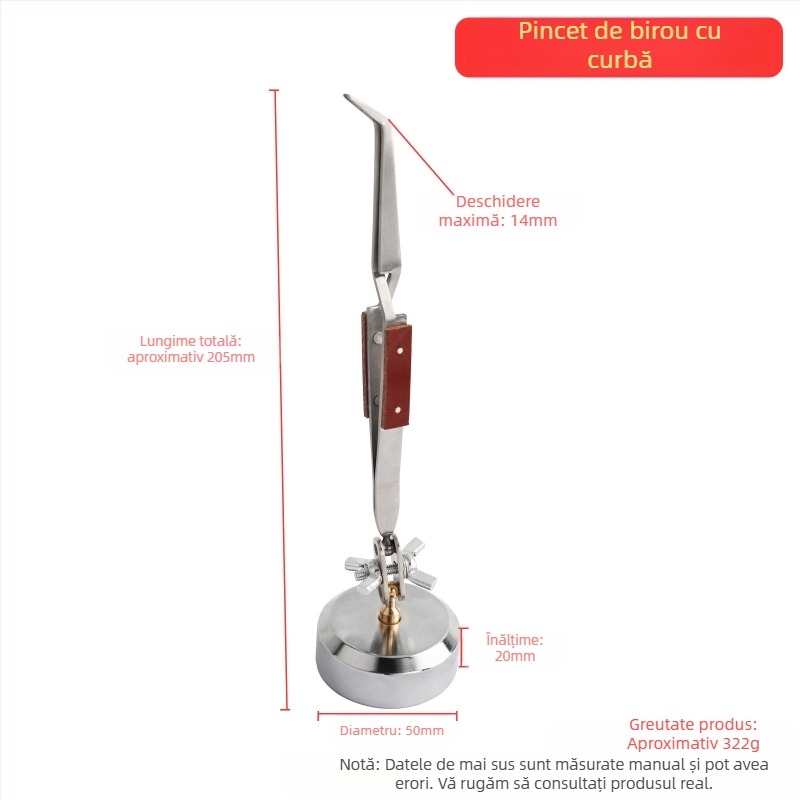 Clește universal pentru sudură, design de birou cu cot, clemă inversă, cu fălci drepte și curbate, dinți anti-derapare