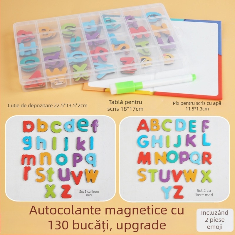 Autocolante magnetice cu litere și cifre pentru educație timpurie – jucărie de hârtie, pentru copii 3–6 ani, dezvoltare intelectuală, abilități matematice de bază (adunare și scădere)