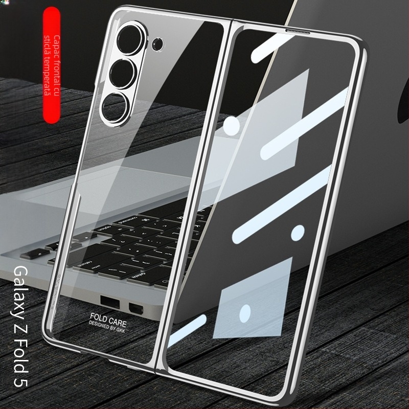 Carcasă de protecție pentru Samsung Z Fold7/6/5 — husă PC dură, fantomă electroplatată, rezistentă la șocuri, anti-amprente